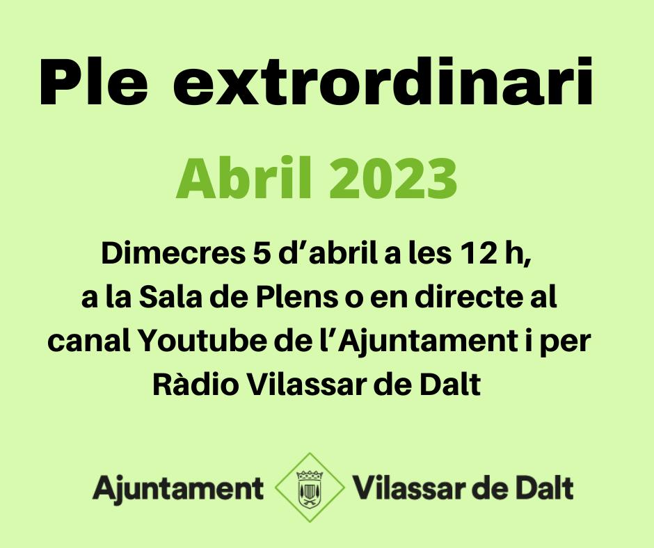 Ple extraordinari abril 2023