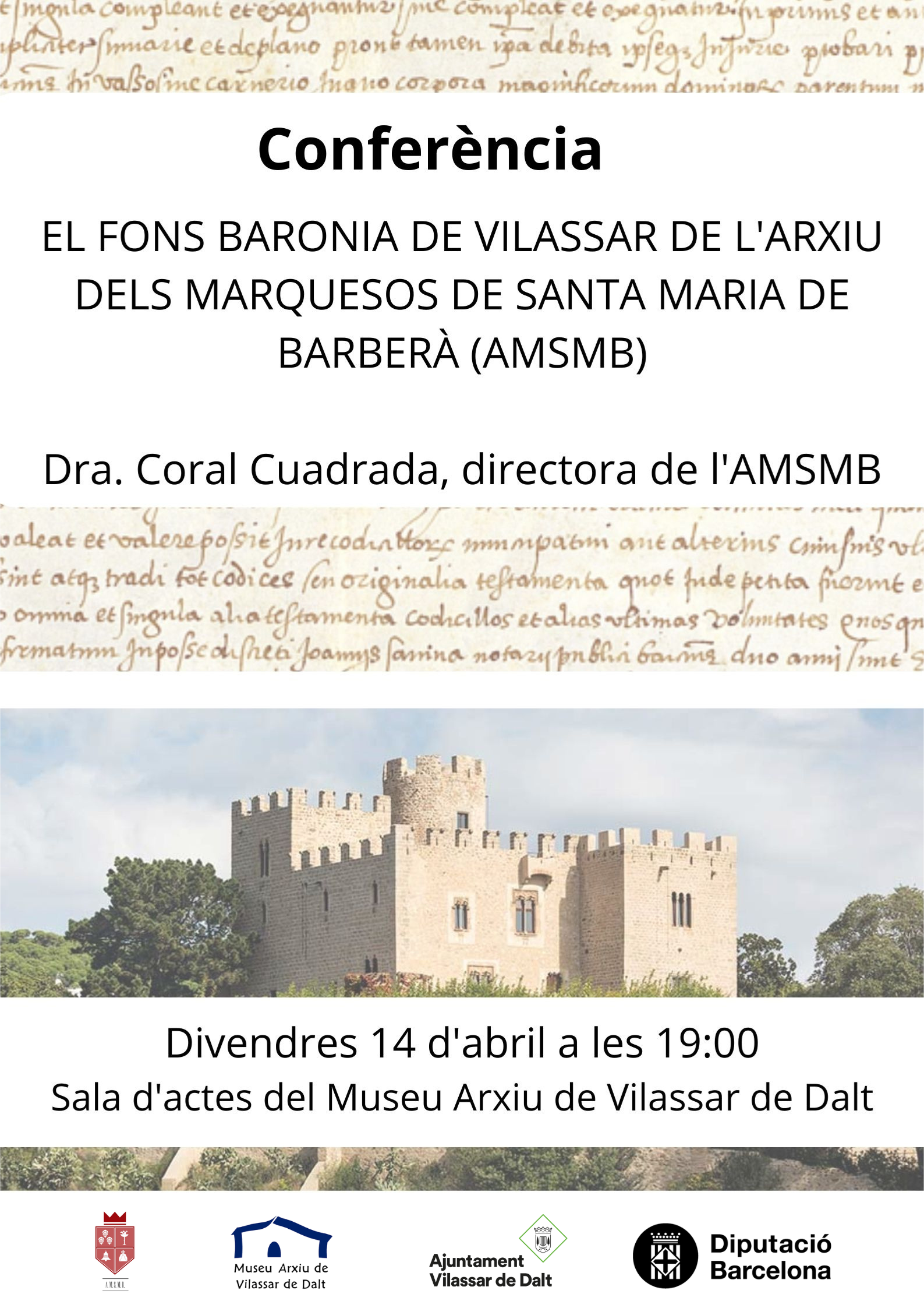 Conferència: El fons Baronia de Vilassar de l'Arxiu dels Marquesos de Santa Maria de Barberà