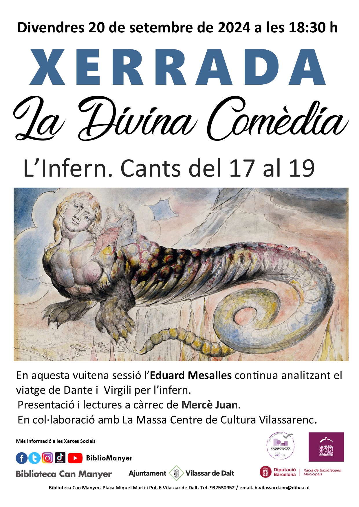 Conferència 'La Divina Comèdia. L'Infern. Cants del 17 al 19'