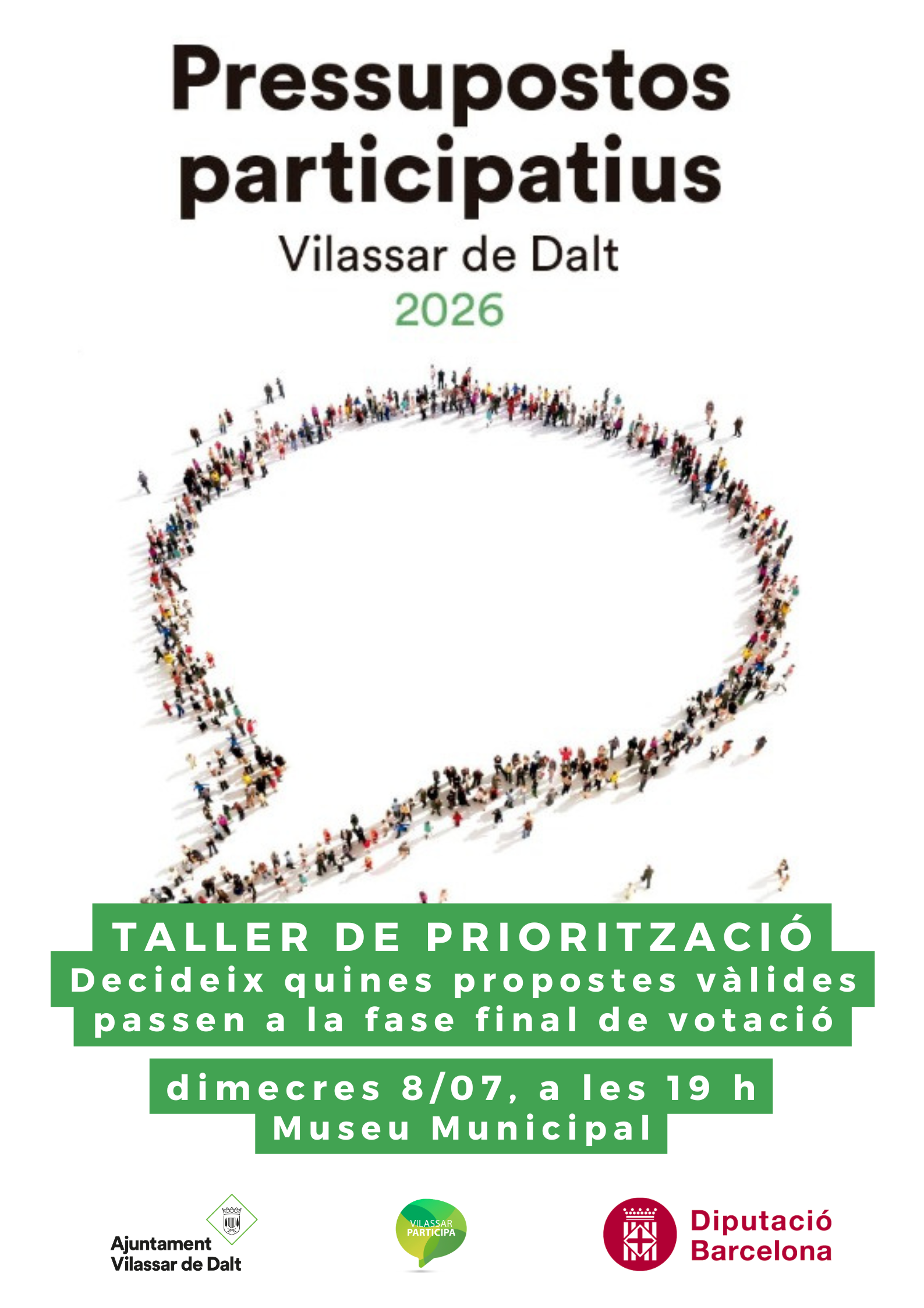 Pressupostos participatius 2026. Taller de prioritzaci&oacute;
