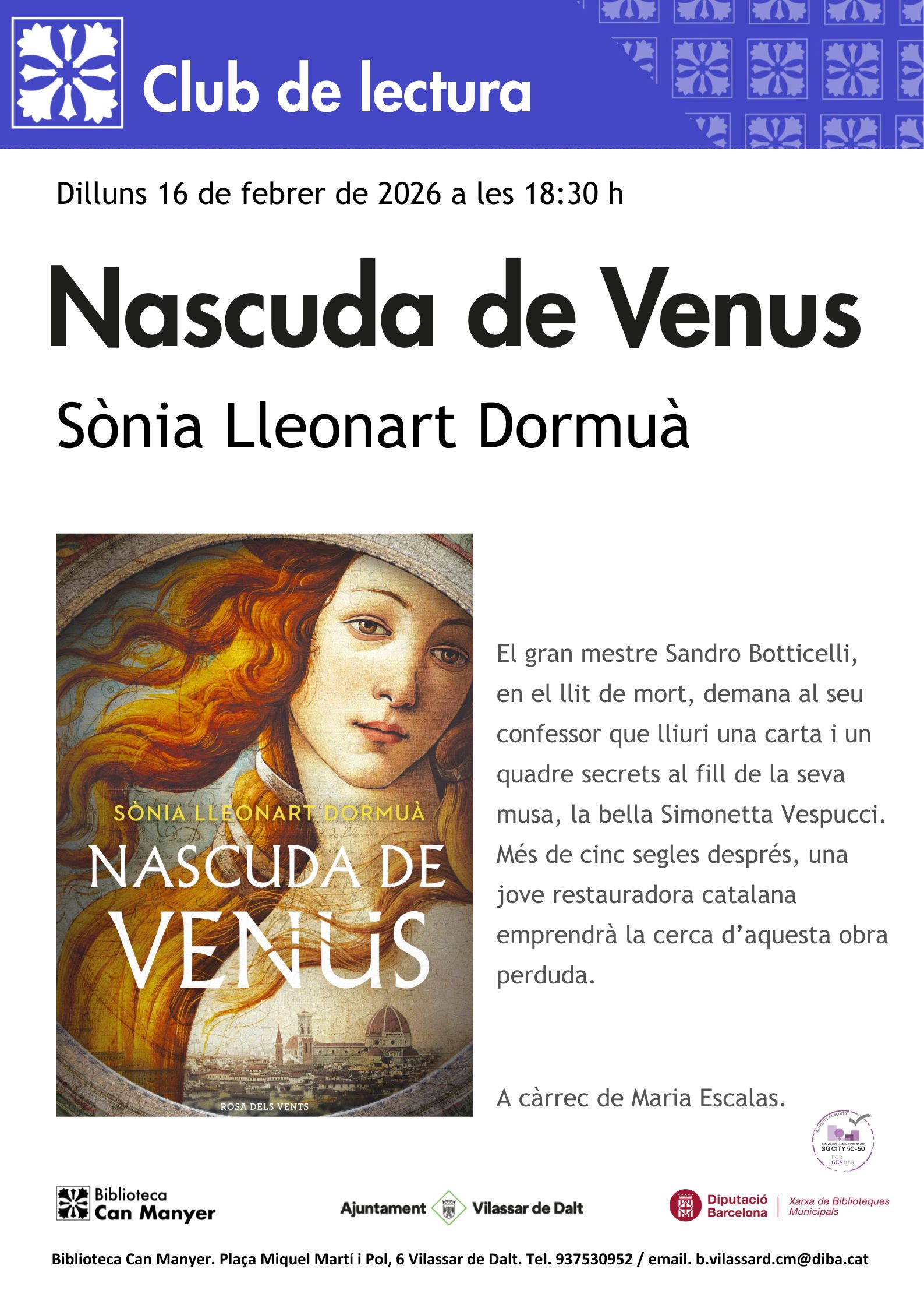 Club de lectura: 'Nascuda de Venus'