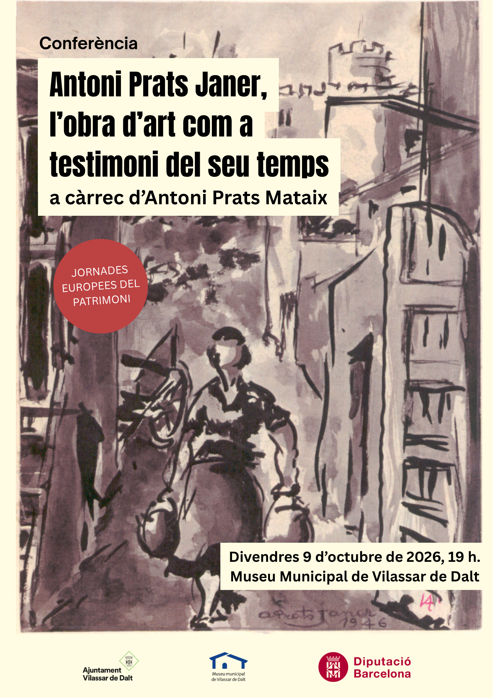 Confer&egrave;ncia: 'Antoni Prats Janer, l'obra d'art com a testimoni del seu temps'