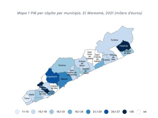 Vilassar de Dalt és un dels dos municipis amb un PIB per habitant més elevat del Maresme
